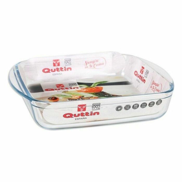 Bandeja para Horno Quttin 63081 1,6 L Vidrio 25 x 21,9 x 5 cm (6 Unidades) 1