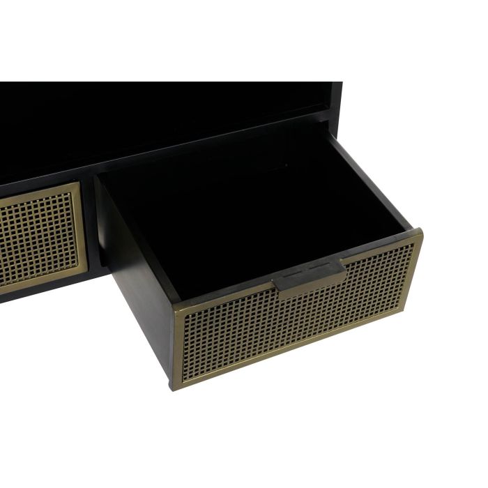 Mueble de TV DKD Home Decor Negro Metal Dorado (125 x 41 x 62 cm) 3
