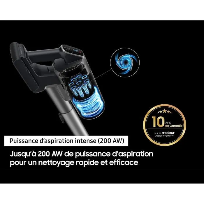Samsung VS20B75CR5 Aspirador Escoba Inalámbrico, Potencia 200 AW, Autonomía 60 min, Estación de pared, 3 cepillos 2 Samsung VS20B75CR5 Aspirador Escoba Inalámbrico, Potencia 200 AW, Autonomía 60 min, Estación de pared, 3 cepillos 2