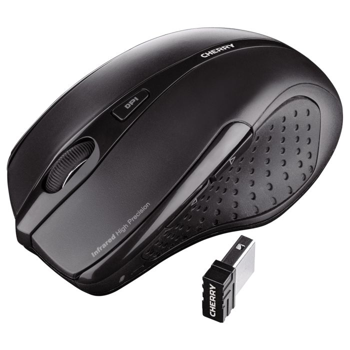 Cherry MW 3000 Ratón Inalámbrico 2.4 GHz, 5 Botones, Sensor 1000/1750 DPI, Ergonomía para Diestros, Receptor Nano USB, Negro
