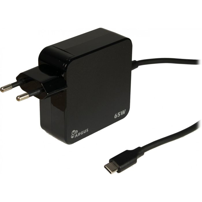 Inter-Tech Cargador USB-C 65W Negro PD-2065 para Portátiles y Dispositivos Móviles, Carga Rápida Potente