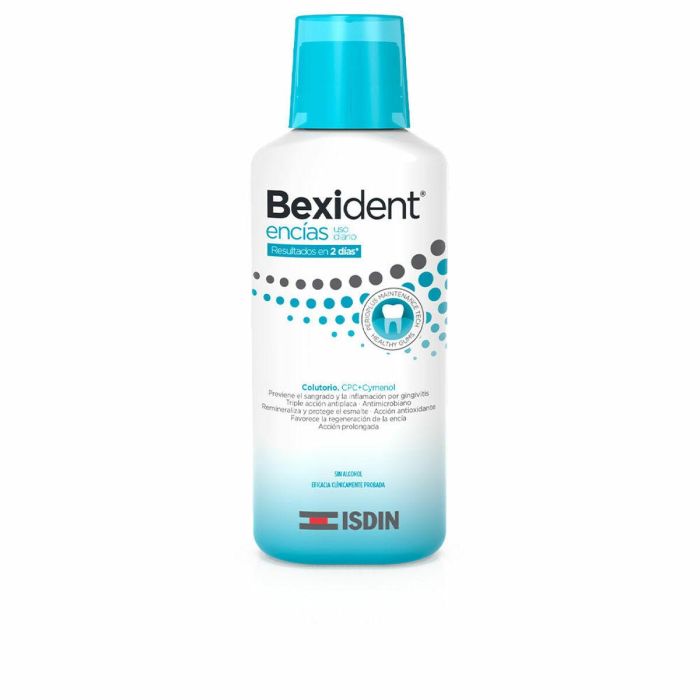 Isdin Bexident Encías Colutorio Tratamiento Antiséptico y Fortalecedor para Encías Inflamadas, Gingivitis Sin Alcohol 250 ml