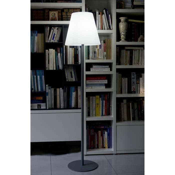 Lumisky Lámpara de pie luminosa de acero y polietileno con control remoto, 150cm de altura, luz blanco frío y alimentación eléctrica. 1