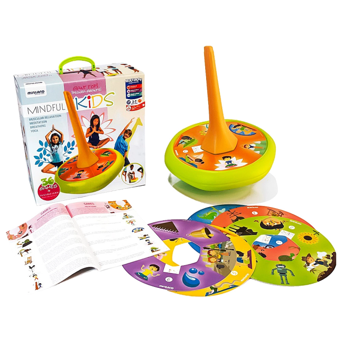 Miniland Juego Didáctico Mindfulness con Peonza Gigante y Guía de Ejercicios 31898 1