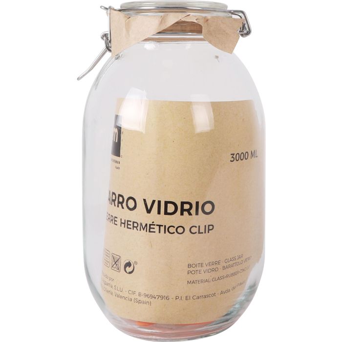 Tarro Hermético de Vidrio Clip 3000 ml - La Mediterranea (6 Unidades) 1 Tarro Hermético de Vidrio Clip 3000 ml - La Mediterranea (6 Unidades) 1