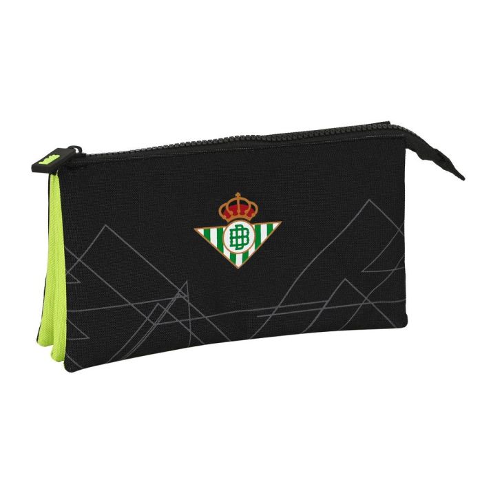 Portatodo Triple Real Betis Balompié Negro Lima 22 x 12 x 3 cm