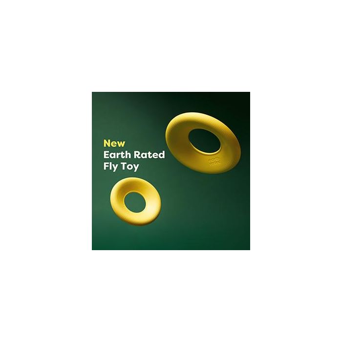 Earth Rated Fly Toy L Juguete Volador Disco Flotante para Perros - Material Suave y Duradero, Agarre Cómodo, Ideal para Agua y Tierra - Amarillo 5