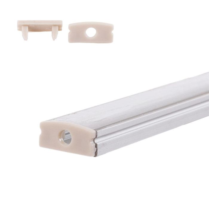Greenice LLE-A1707-T Perfil de Aluminio para Tira LED, Difusor Transparente, 2M con Clips y Tapones Finales, Empotrable 1 Greenice LLE-A1707-T Perfil de Aluminio para Tira LED, Difusor Transparente, 2M con Clips y Tapones Finales, Empotrable 1