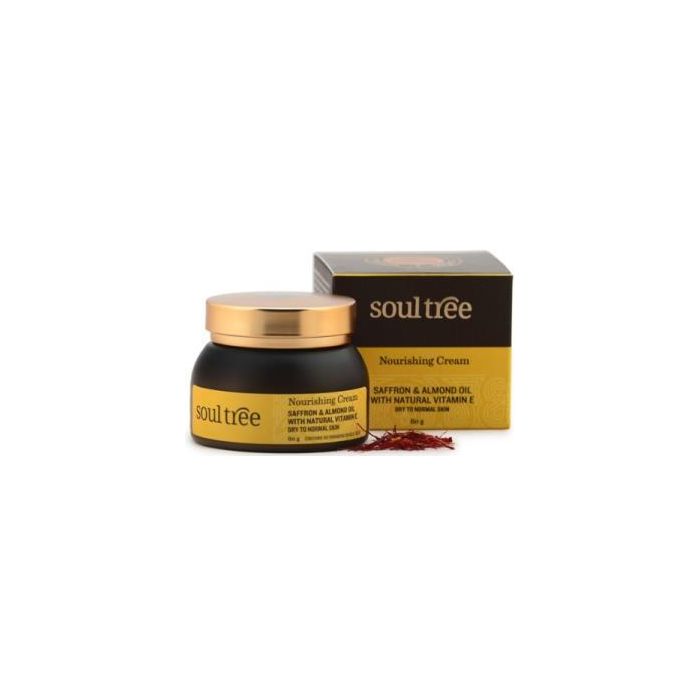 SOULTREE Crema Facial Nutritiva con Azafrán 60g para pieles normales y secas, antioxidante