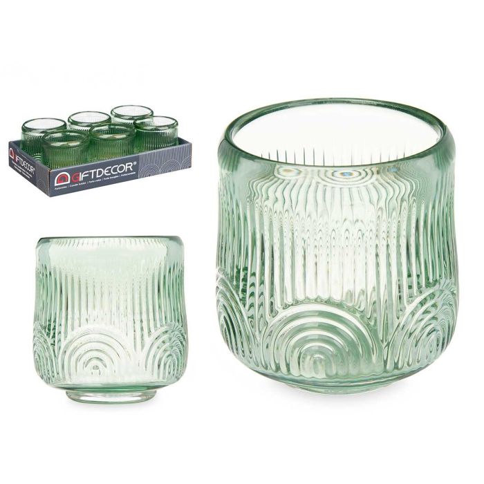 Portavela Circulo Raya Grd Verde Giftdecor 9X9CM (12 Unidades) Portavela Circulo Raya Grd Verde Giftdecor 9X9CM (12 Unidades)