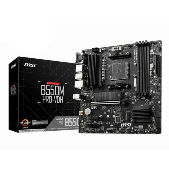 MSI B550M PRO-VDH Placa Base micro ATX AMD B550 Zócalo AM4 compatible Ryzen 3000 Series DDR4 128GB