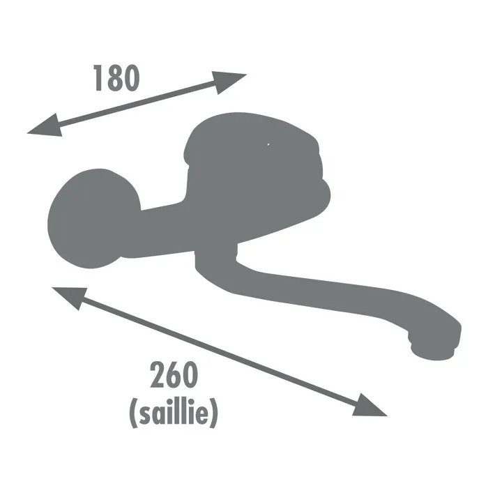 Edouard Rousseau Grifo de Cocina Mezclador Mambo Gris Cromo Sin Ducha de Mano 150mm Cartucho Cerámico Ø40mm Latón Cuerpo 1