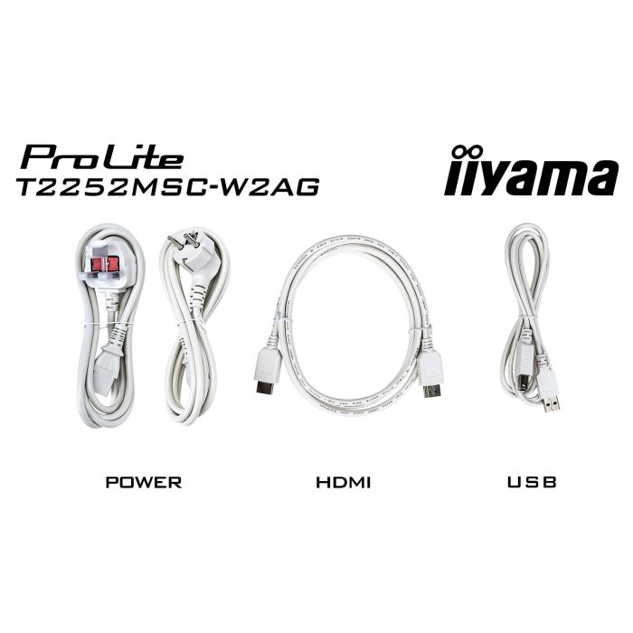 iiyama ProLite T2252MSC-W2AG Monitor Táctil de 54,6 cm (21,5") Full HD IPS 5 ms HDMI DisplayPort USB Altavoces Blanco 6