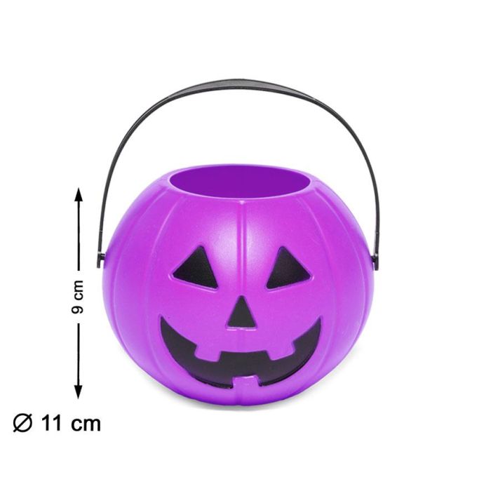 Accesorio Decoración Calabaza Recoge Caramelos Morado