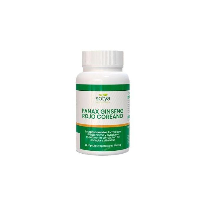 SOTYA Ginseng Rojo Coreano 90 Cápsulas. Extracto de raíz, tradicionalmente estimulante para energía y vitalidad.