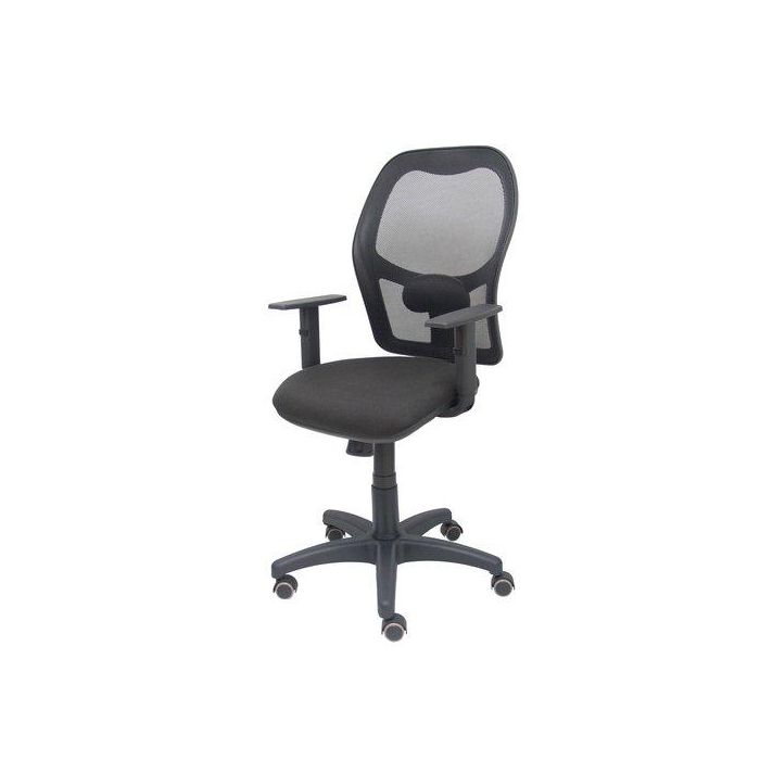 Silla Piqueras Y Crespo Alocen Brazos Regulables Mecanismo Sincro Refuerzo Lumbar Ruedas Parque Respaldo Malla Negra Transpirable Y Asiento Tapizado Bali Negro