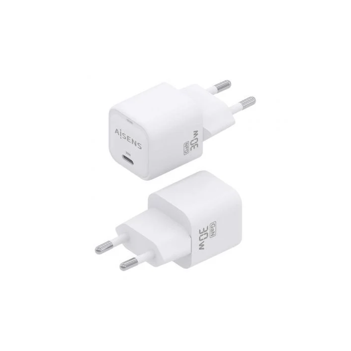 AISENS - CARGADOR GaN 30W, 1xUSB-C PD3.0 QC4.0, BLANCO 2