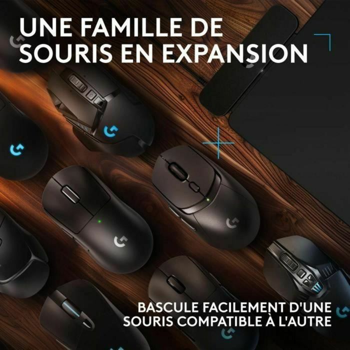 Logitech G Powerplay Alfombrilla Gaming con Carga Inalámbrica, Base Inalámbrica Continua, Superficie de Tela, USB, Negro, Sistema POWERPLAY 2, Compatible con Ratones Logitech G
