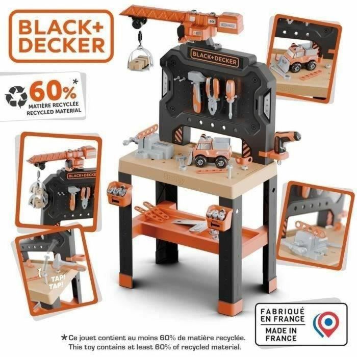 Smoby SMO3032163607410 Black+Decker Bricolo Builder Mesa de Trabajo para Niños a Partir de 3 Años 1 Smoby SMO3032163607410 Black+Decker Bricolo Builder Mesa de Trabajo para Niños a Partir de 3 Años 1