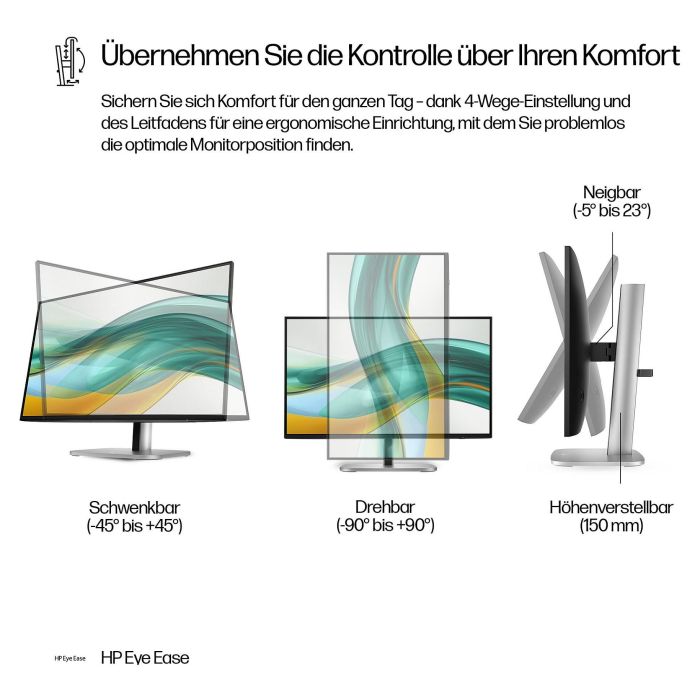HP Monitor 524pf 23.8" 60.5cm FHD IPS 100Hz HDMI DisplayPort USB VESA Negro/Plata 2