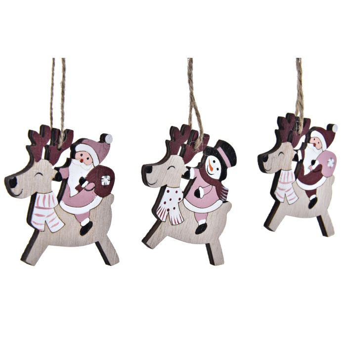 DKD Home Decor Decoración Colgante Navidad Fantasía MDF - Pack 2 Sets Surtidos de 3 Piezas Rosa, Natural y Blanco (8.2x1.5x21cm) 1 DKD Home Decor Decoración Colgante Navidad Fantasía MDF - Pack 2 Sets Surtidos de 3 Piezas Rosa, Natural y Blanco (8.2x1.5x21cm) 1