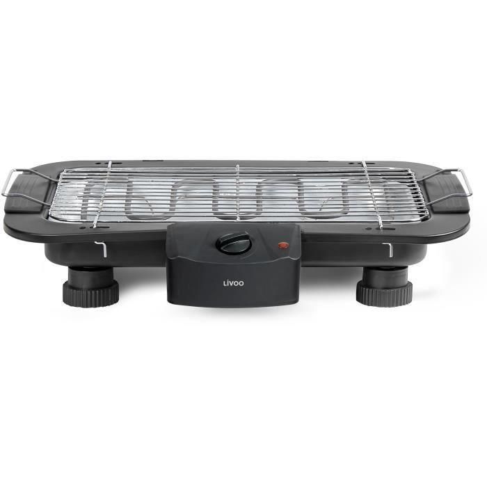 LIVOO DOM506 Barbacoa Eléctrica 2200W 2 en 1 Termostato Ajustable Negra 1