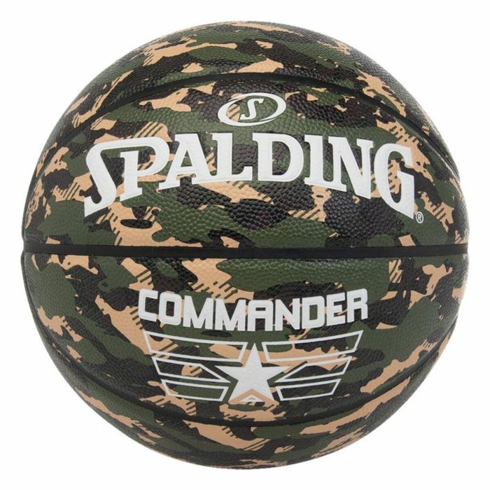 Balón de Baloncesto Spalding Commander Camo Verde Oliva 7 Sintético (Talla 7)