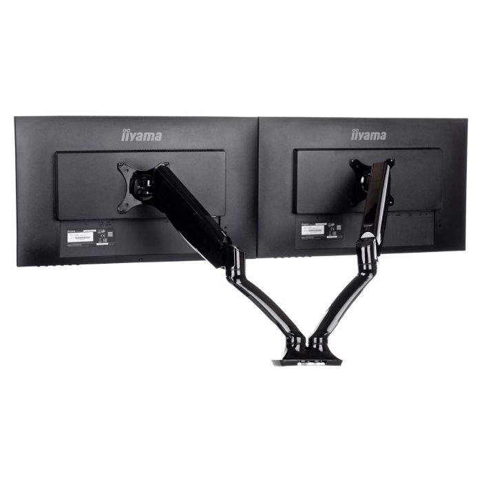 Iiyama Soporte Doble de Monitor con Gasfeder, Para 2 Pantallas de 10"-27" y 5 kg, Montaje Pinza/Atornillado VESA 100x100/75x75 mm, Negro 14