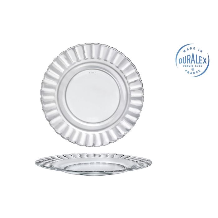 Duralex Plato Llano Transparente 26 cm Colección Paris (24 Unidades)