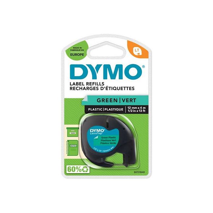 DYMO Cinta LT 12mmx4mt -Negro/Verde 1