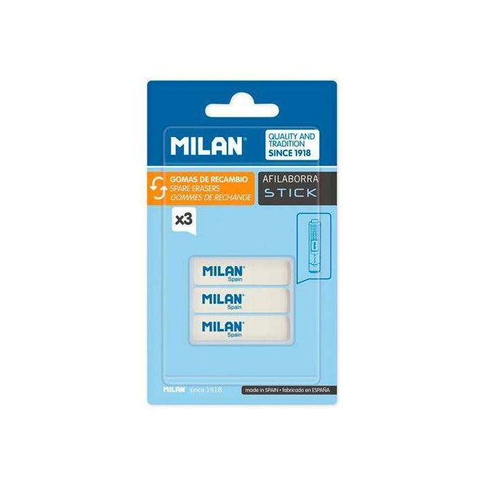 Milan Goma De Recambio Para Afilaborra Stick Blíster 3 Ud Milan Goma De Recambio Para Afilaborra Stick Blíster 3 Ud
