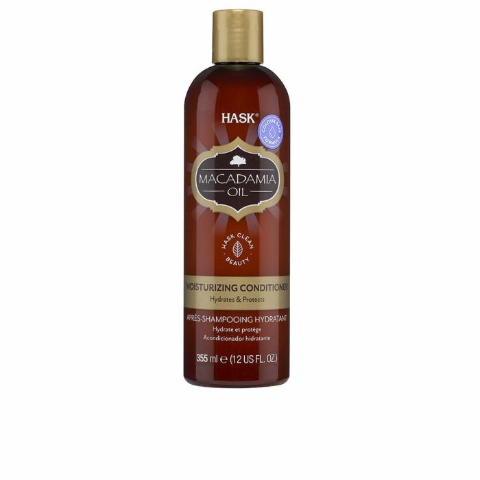 HASK Acondicionador Hidratante Profundo con Aceite de Macadamia. Desenredante y Nutritivo para Cabello Seco 355 ml