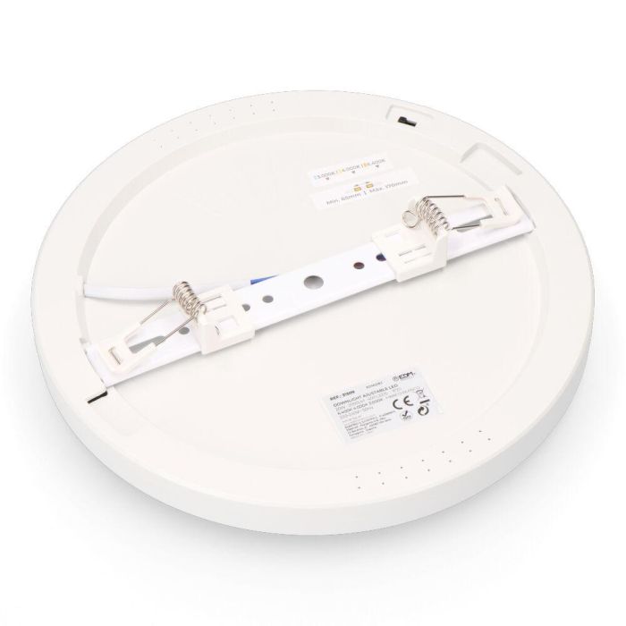 Downlight ajustable led superficie/empotrar 20w 2.050lm marco blanco.3 temperaturas de luz. edm 2