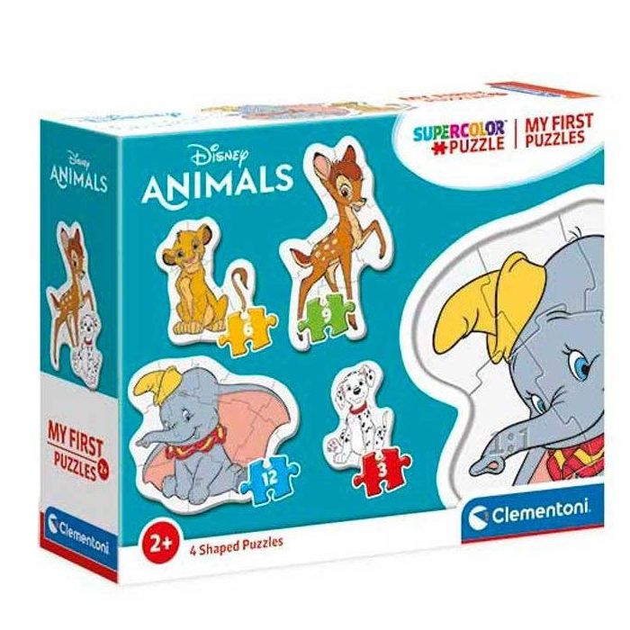 Disney Puzzle Animal Friends My First Puzzle 3-6-9-12 piezas - Puzzles de siluetas de dificultad progresiva para niños