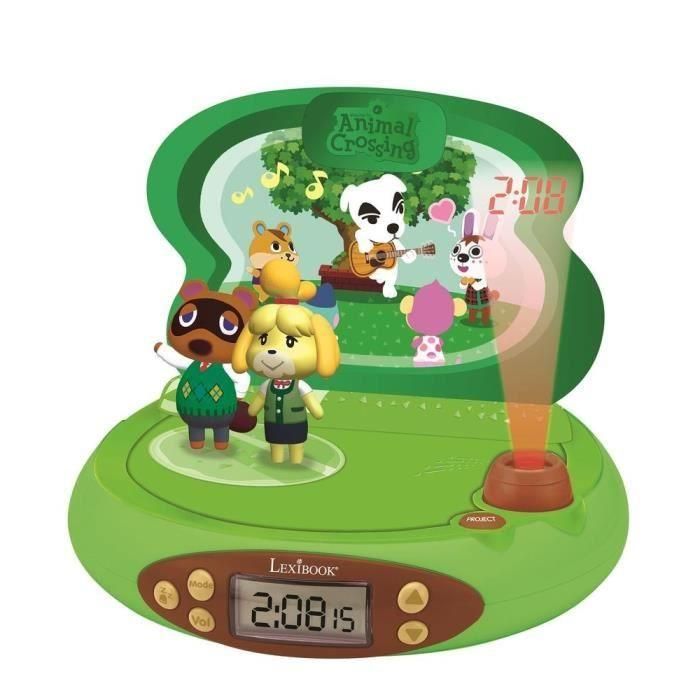 ANIMAL CROSSING - Reloj Despertador Proyector 3D con Sonidos