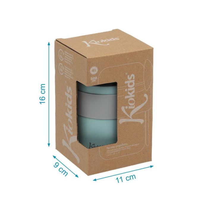 KioKids Termo Papillero De Acero Inoxidable 500ml Con Cuchara Sage Mantiene Temperatura 12h 4 KioKids Termo Papillero De Acero Inoxidable 500ml Con Cuchara Sage Mantiene Temperatura 12h 4