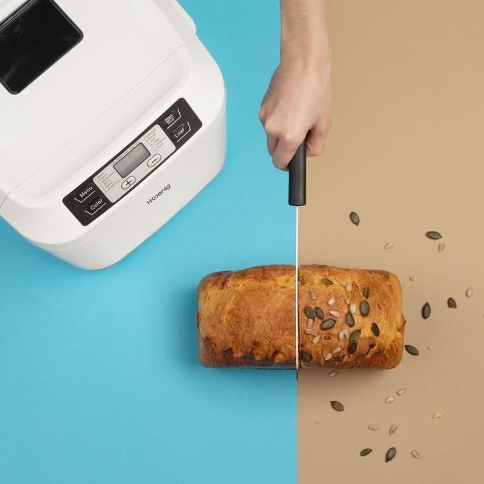 H.KoeNIG BAKE340 - Máquina para hacer pan con semillas - 12 programas - 3 niveles de cocción - 550W - 2 tamaños: 650 o 800g - Pantalla LCD 4 H.KoeNIG BAKE340 - Máquina para hacer pan con semillas - 12 programas - 3 niveles de cocción - 550W - 2 tamaños: 650 o 800g - Pantalla LCD 4