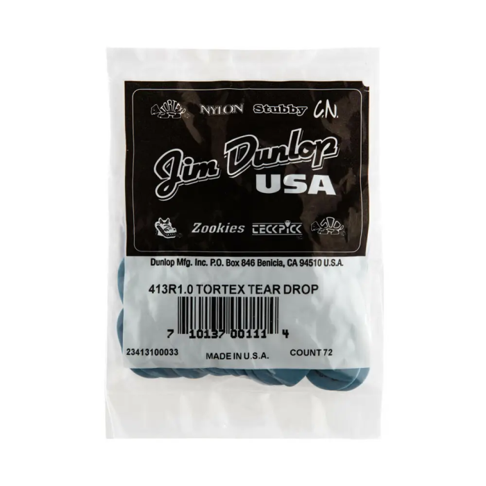 Dunlop Púas Tortex S Teardrop Azul 1,00 Mm Pack 72 Unidades 3