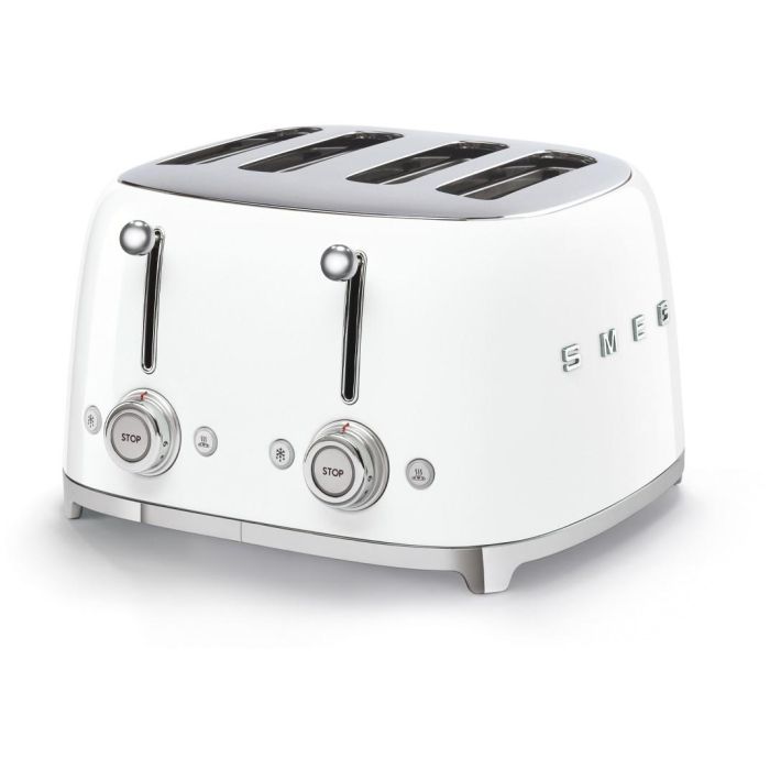 Smeg TSF03WHEU Tostador 4 Rebanadas Blanco 2000W Estilo Años 50 con Ranura Larga y Funciones Descongelar/Recalentar 0 Smeg TSF03WHEU Tostador 4 Rebanadas Blanco 2000W Estilo Años 50 con Ranura Larga y Funciones Descongelar/Recalentar 0