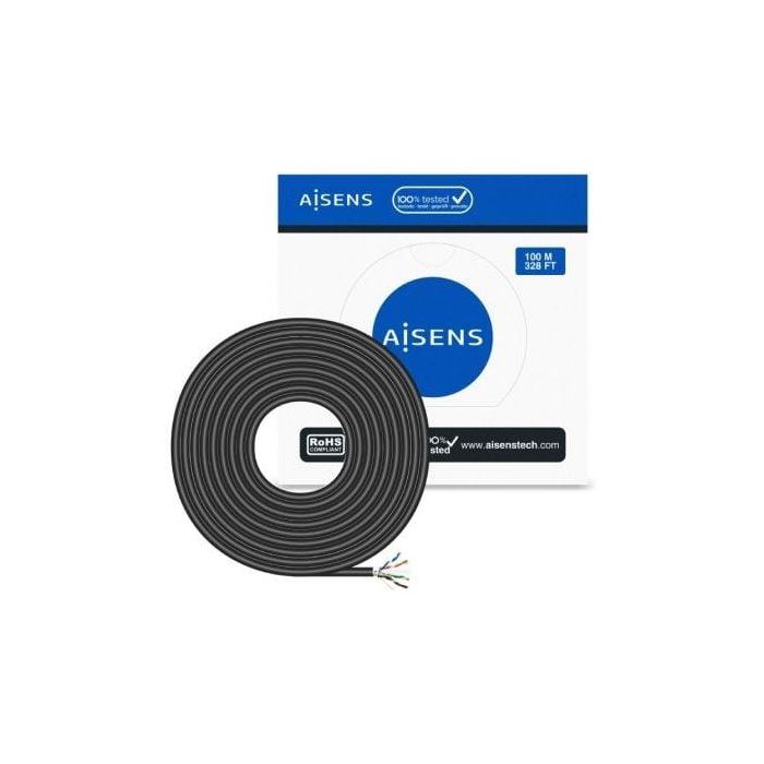 AISENS - CABLE DE RED EXTERIOR IMPERMEABLE RJ45 CAT.6 FTP RIGIDO AWG24, NEGRO, 100M 2 AISENS - CABLE DE RED EXTERIOR IMPERMEABLE RJ45 CAT.6 FTP RIGIDO AWG24, NEGRO, 100M 2