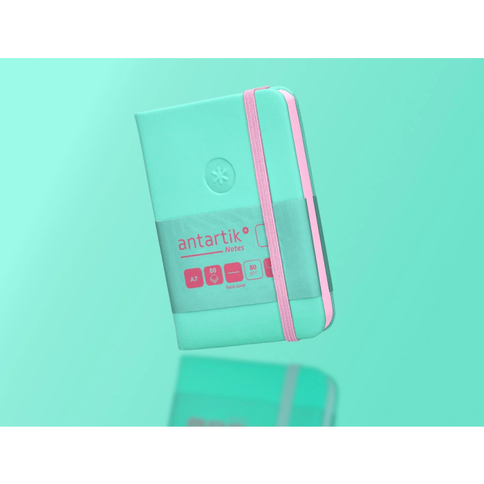 Antartik Cuaderno A7 Tapa Dura Hojas Lisas Rosa y Turquesa 80 Hojas 80gr FSC 9