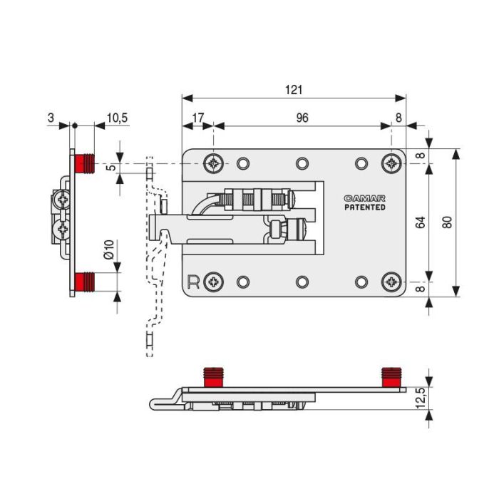 CAMAR Forte Xl Colgador Regulable para Muebles Suspendidos, Mano Derecha, 200kg Antidescolgamiento, Ajuste Vertical Horizontal 1