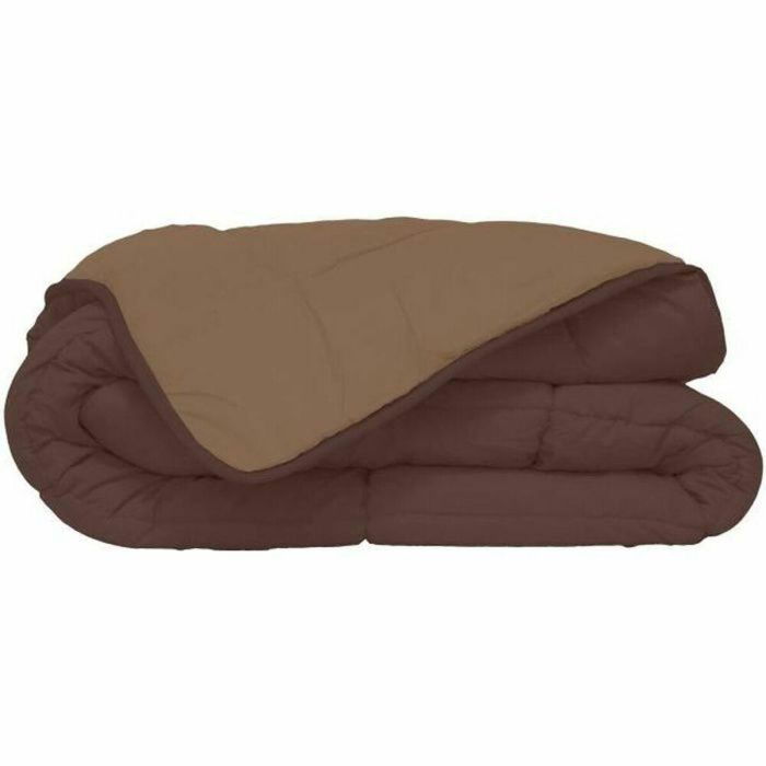 Toison D'Or Edredón CALGARY Microfibra 400g/m² 200x200cm Choco & Moka Relleno Fibra Hueca Poliéster OEKO TEX Ignífugo Acolchado Cuadros