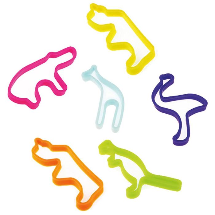 Jeux 2 momes Juego de 6 Pulseras Elásticas Formas Variadas de Silicona 5