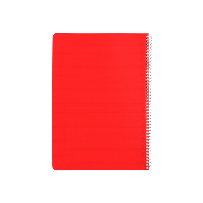 Liderpapel Cuaderno Espiral A4 Pautaguía Tapa Plástico 80 Hojas 90gr Cuadro Pautado 4mm Con Margen Color Rojo 2