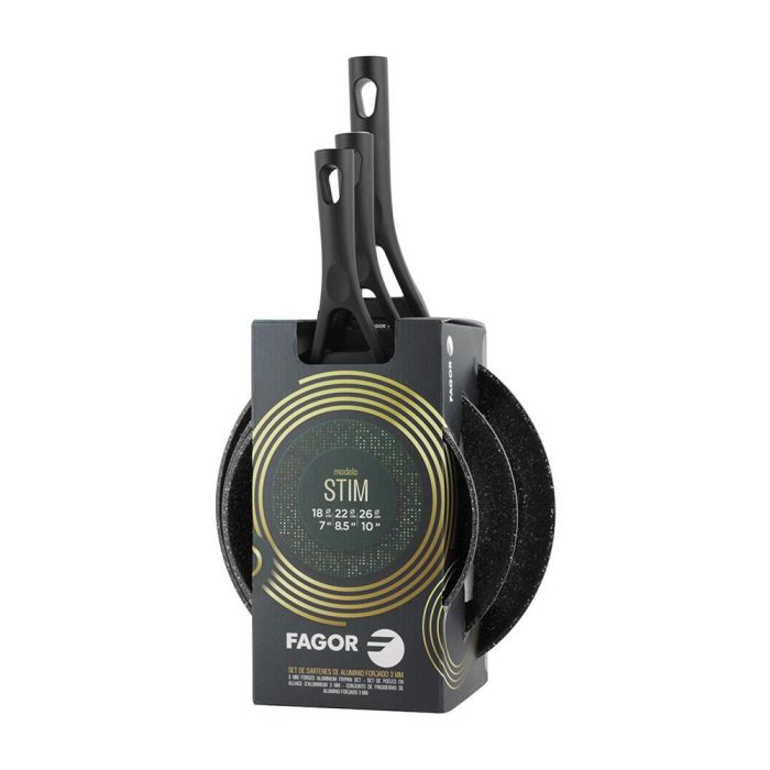 Set 3 sartenes stim de aluminio forjado ø18 / ø22 / ø26 cm 4