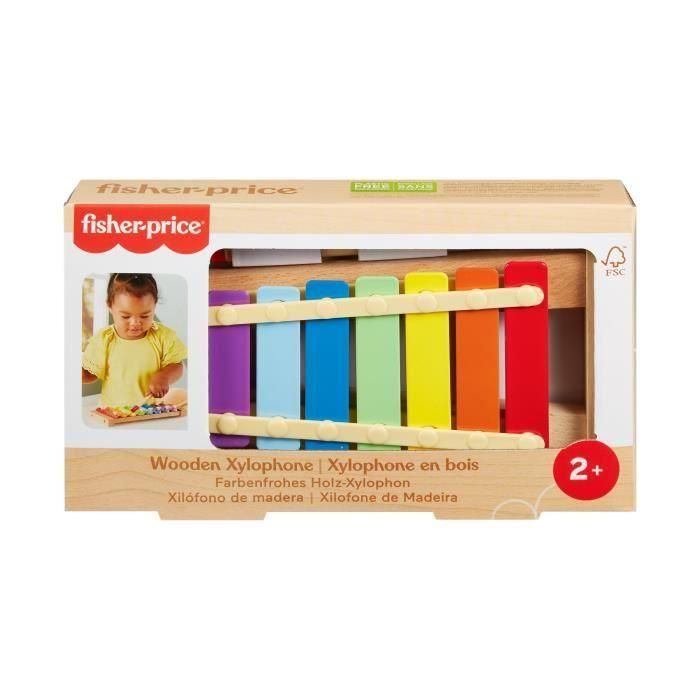 Fisher-Price-Xilofón de madera, instrumento musical con 2 piezas HXV13 Fisher-Price-Xilofón de madera, instrumento musical con 2 piezas HXV13
