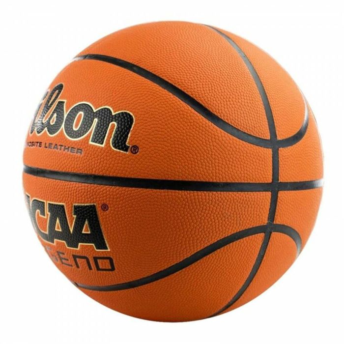 Balón de Baloncesto Wilson NCAA Legend Blanco Naranja Piel Cuero Sintético 7 1