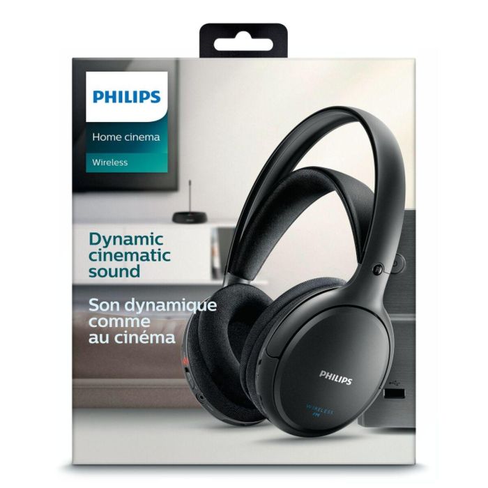 Philips SHC5200/10 Auriculares Diadema Inalámbricos y Alámbricos para Música, Negros, Supraaurales, Batería 14h, Alcance 100m 1