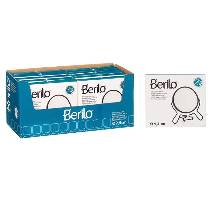 Espejo Doble Aumento 9,5 Cm Negro Berilo (24 Unidades) 1 Espejo Doble Aumento 9,5 Cm Negro Berilo (24 Unidades) 1